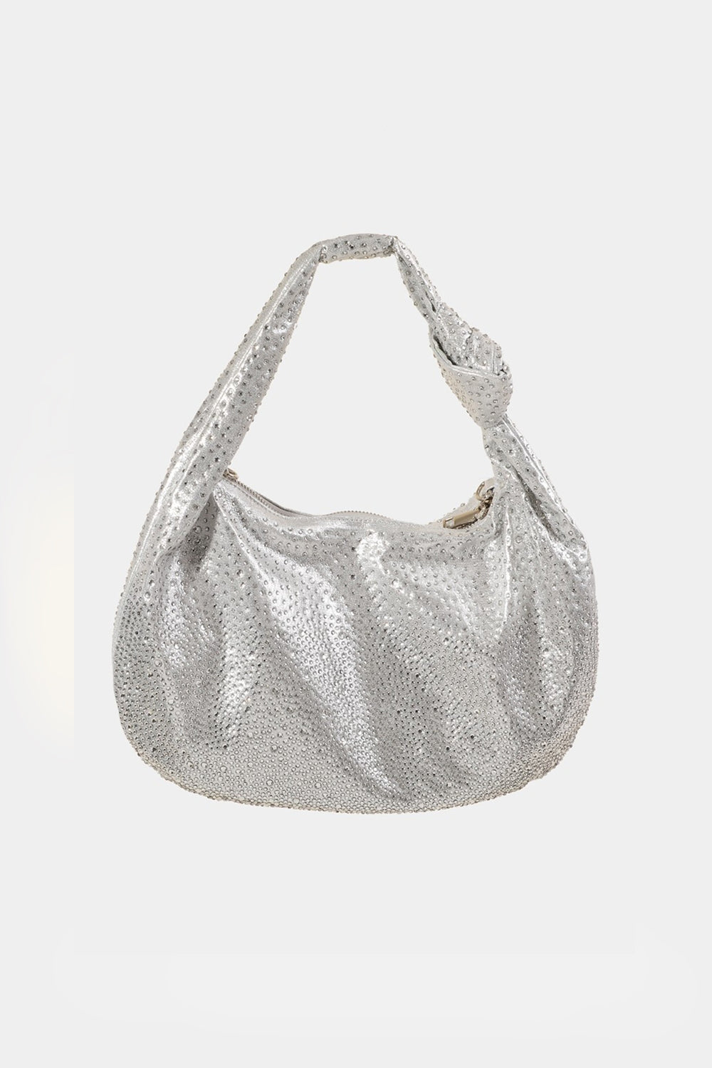 Fame Rhinestone Studded Handbag Silver One Size 