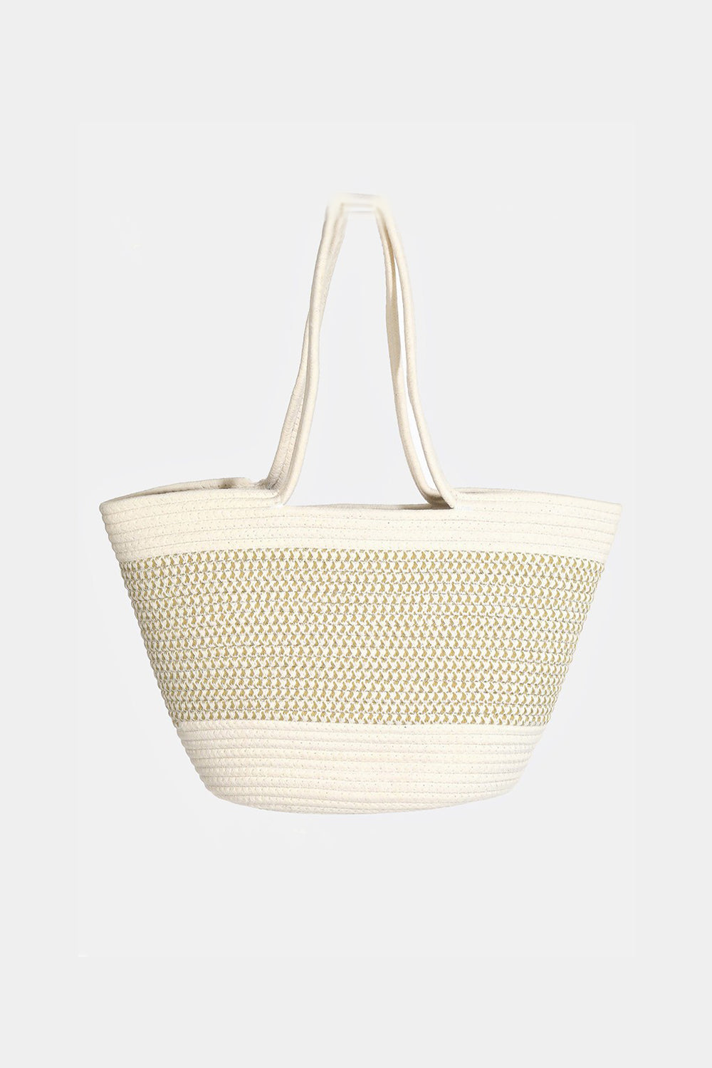 Fame Braid Pattern Beach Tote Bag Ivory One Size 