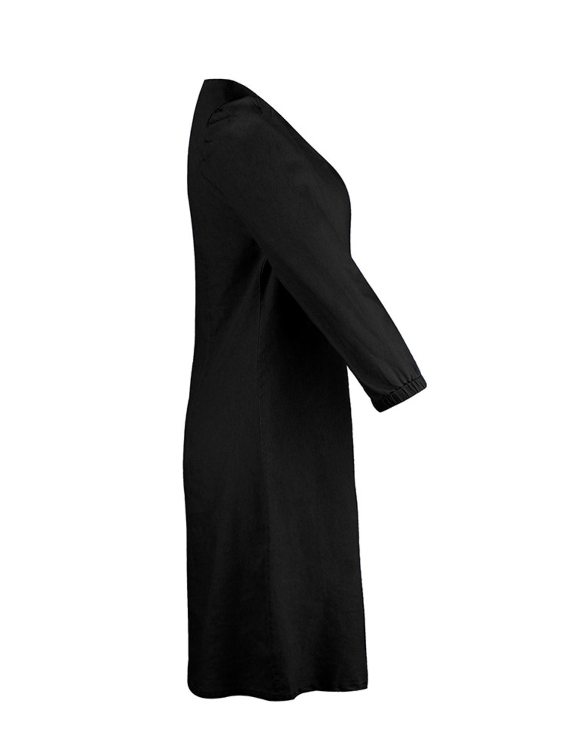 STUNNLY  Full Size V-Neck Half Sleeve Denim Dress   
