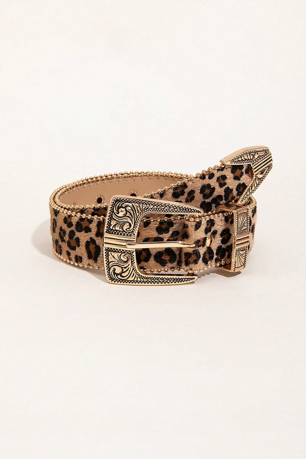Leopard PU Leather Belt Multicolor One Size 