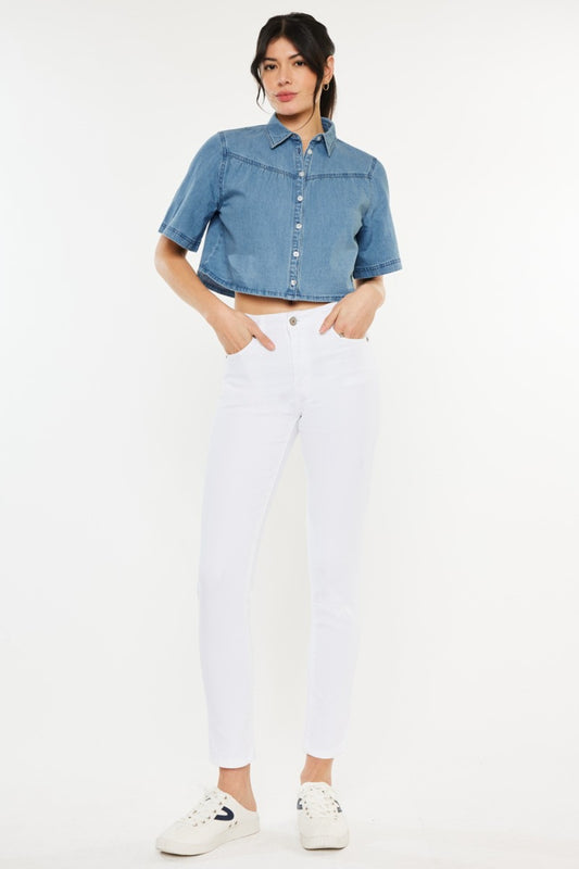 STUNNLY  Kancan High Rise Ankle Skinny Jeans White 0 