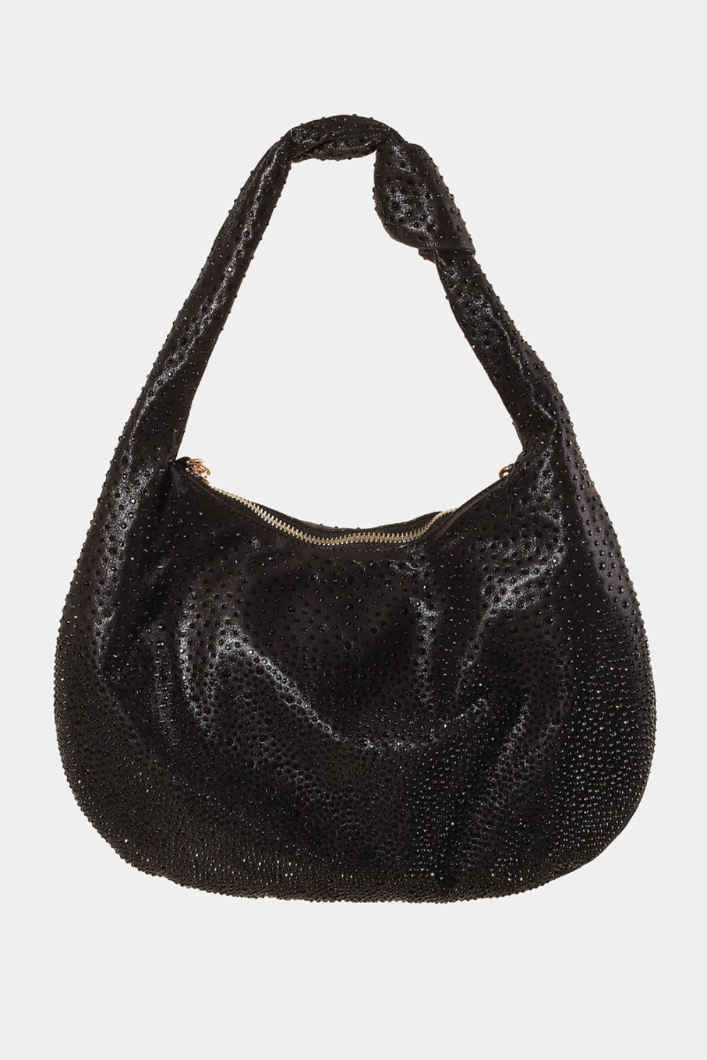 Fame Rhinestone Studded Handbag Black One Size 