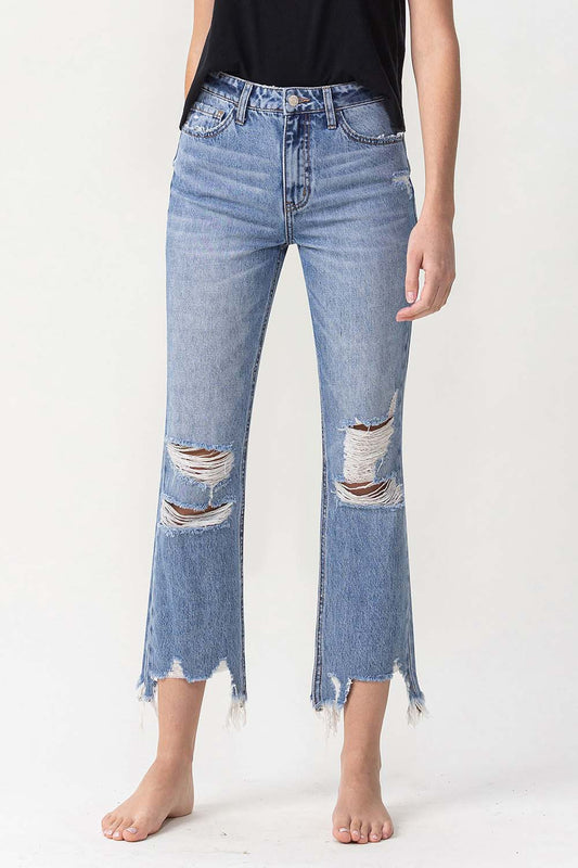 STUNNLY  Lovervet High Rise Distressed Straight Jeans Medium 25 