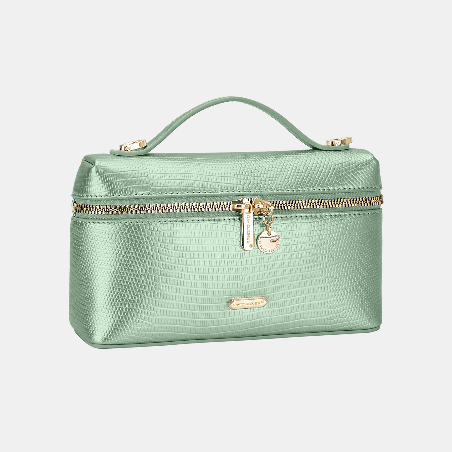 David Jones Texture PU Leather Handbag Apple Green One Size 