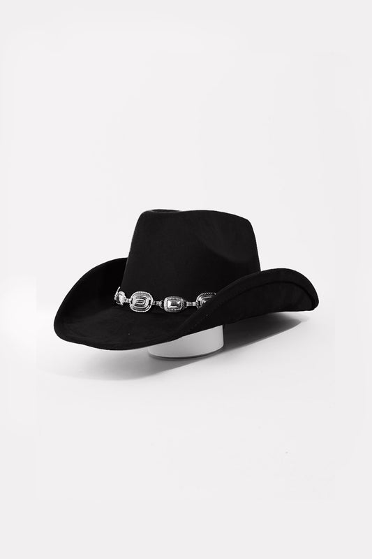 Fame Metal Trim Cowboy Hat Black One Size 