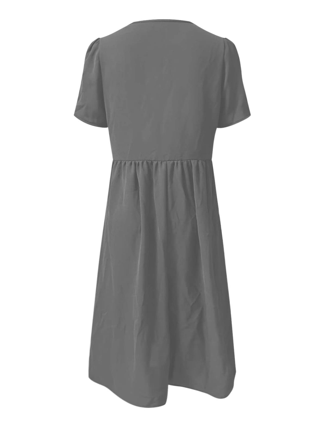 STUNNLY  Full Size Lace Detail V-Neck Short Sleeve Dress   