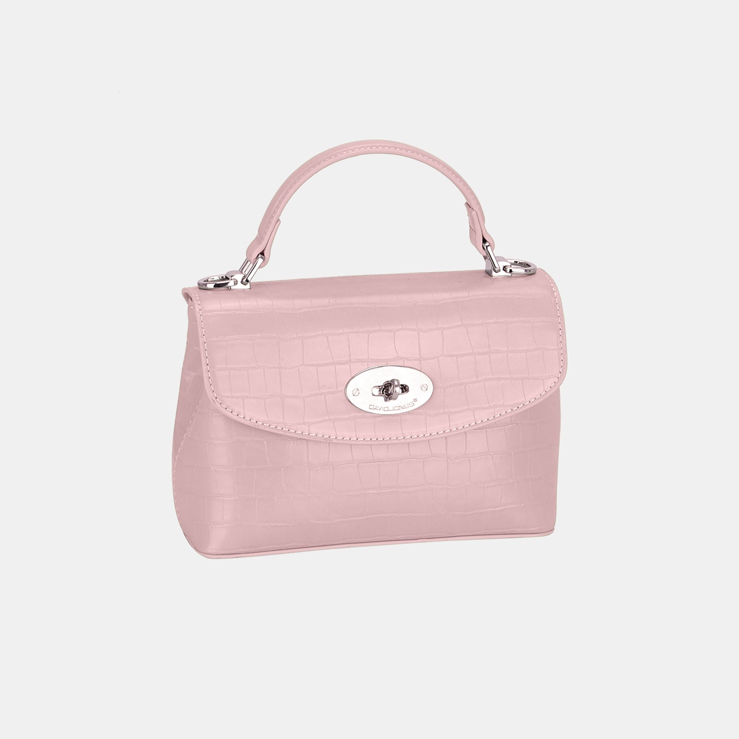 David Jones Texture PU Leather Handbag Pink One Size 