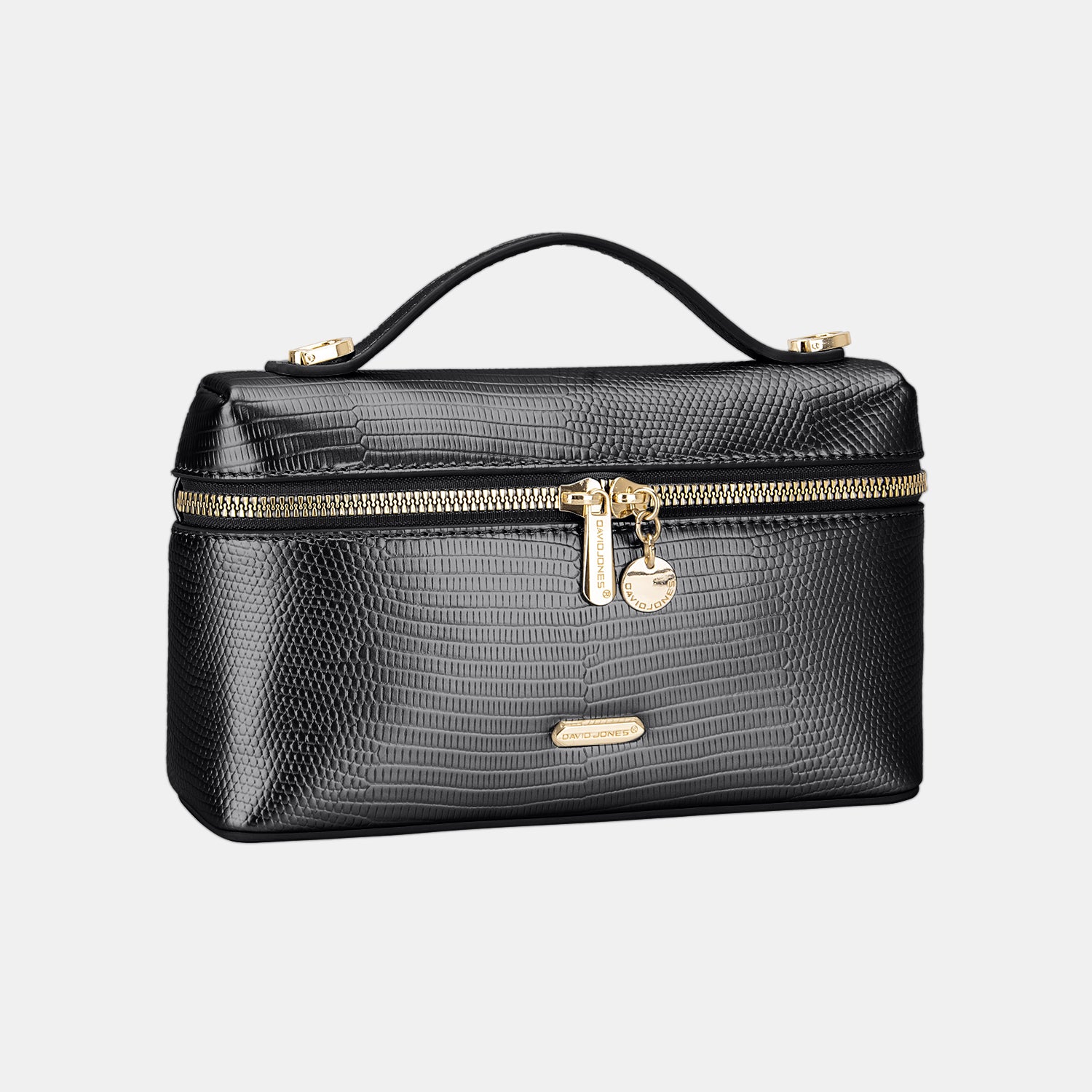 David Jones Texture PU Leather Handbag Black One Size 