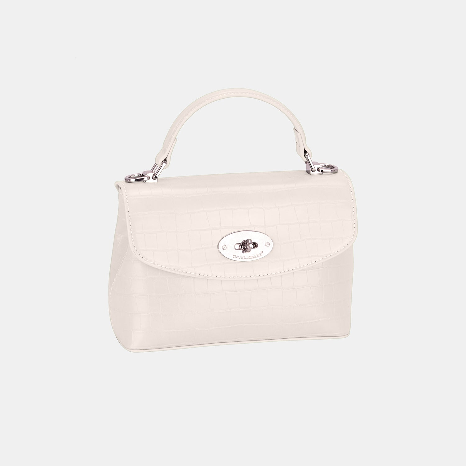 David Jones Texture PU Leather Handbag Creamy White One Size 