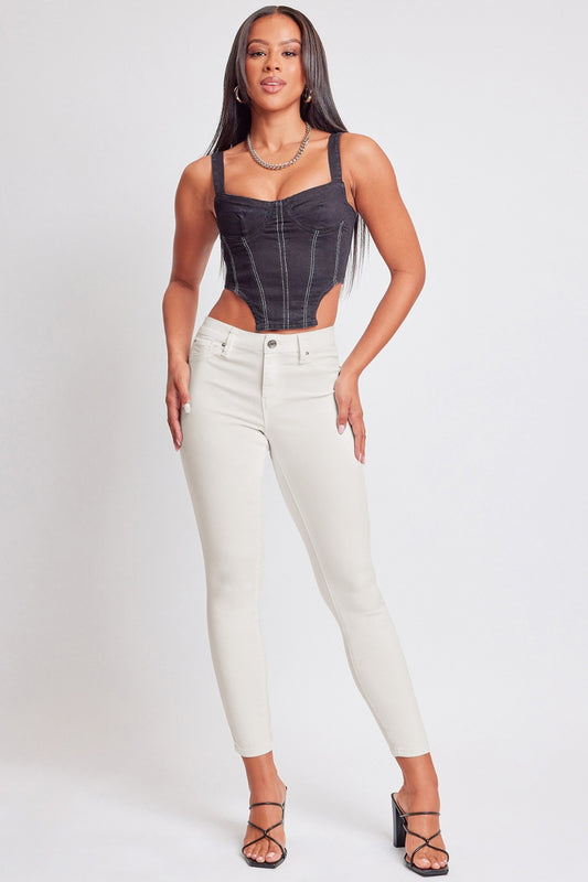 STUNNLY  YMI Jeanswear Hyperstretch Mid-Rise Skinny Jeans Vanilla Cream S 