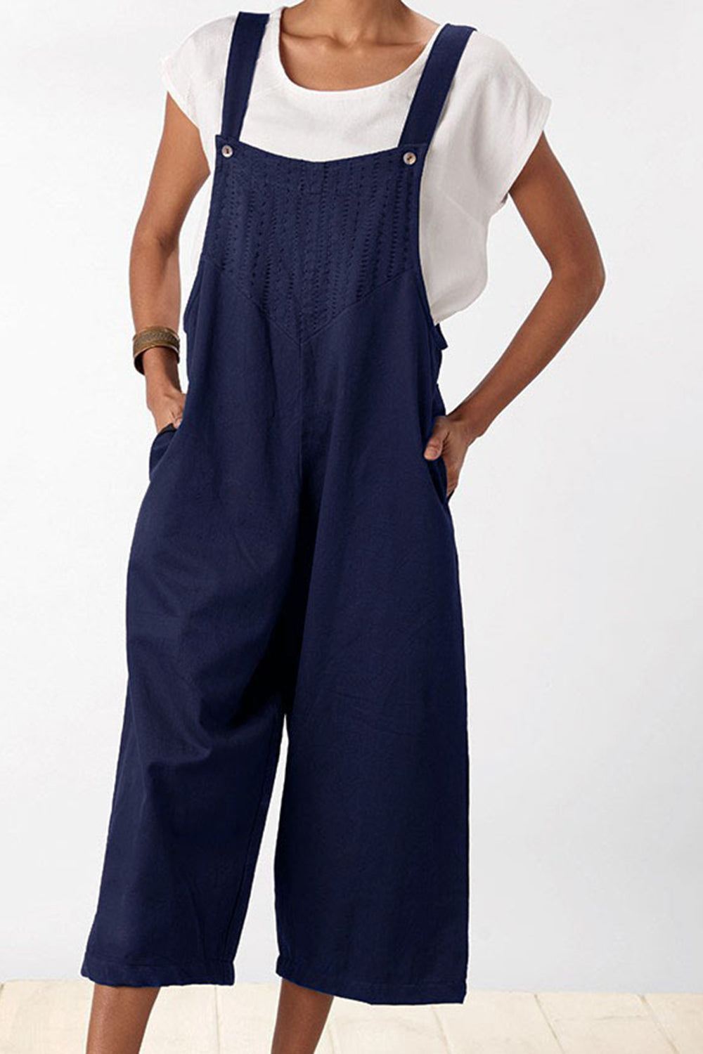 STUNNLY  Full Size Square Neck Wide Strap Jumpsuit   