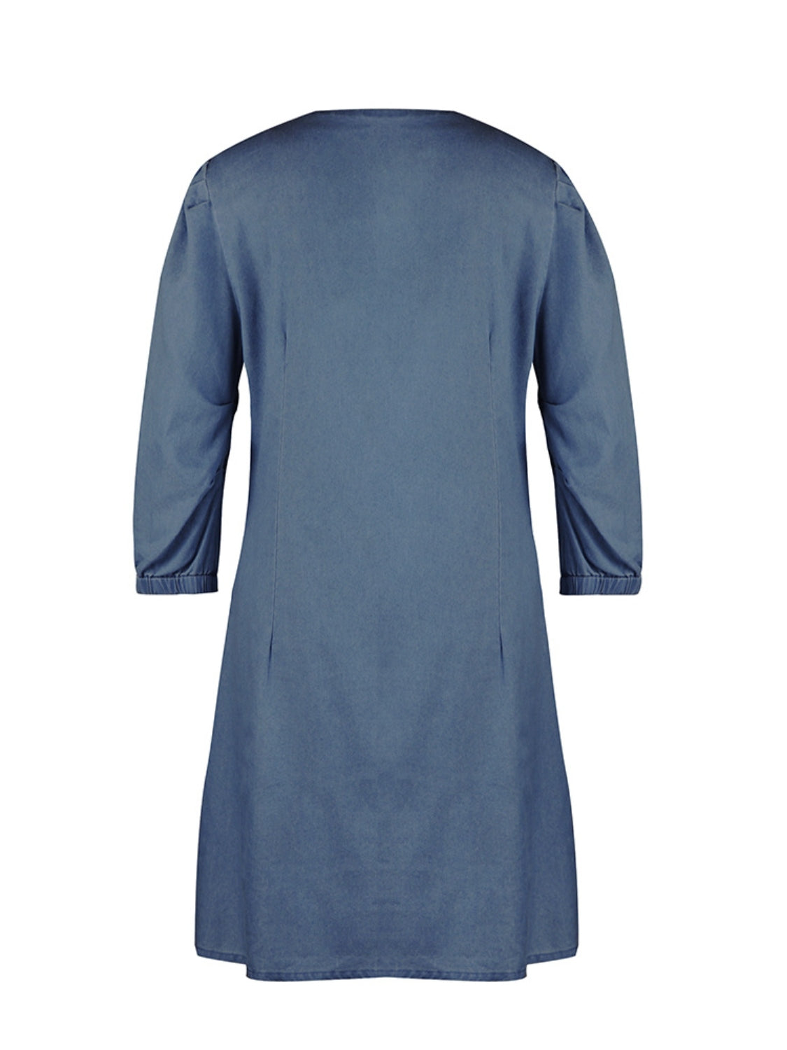 STUNNLY  Full Size V-Neck Half Sleeve Denim Dress   