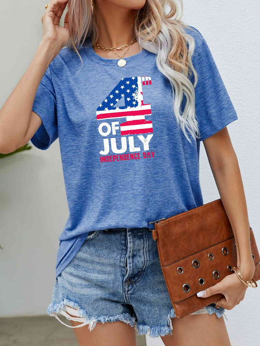 4th OF JULY INDEPENDENCE DAY Graphic Tee Cobalt Blue S 