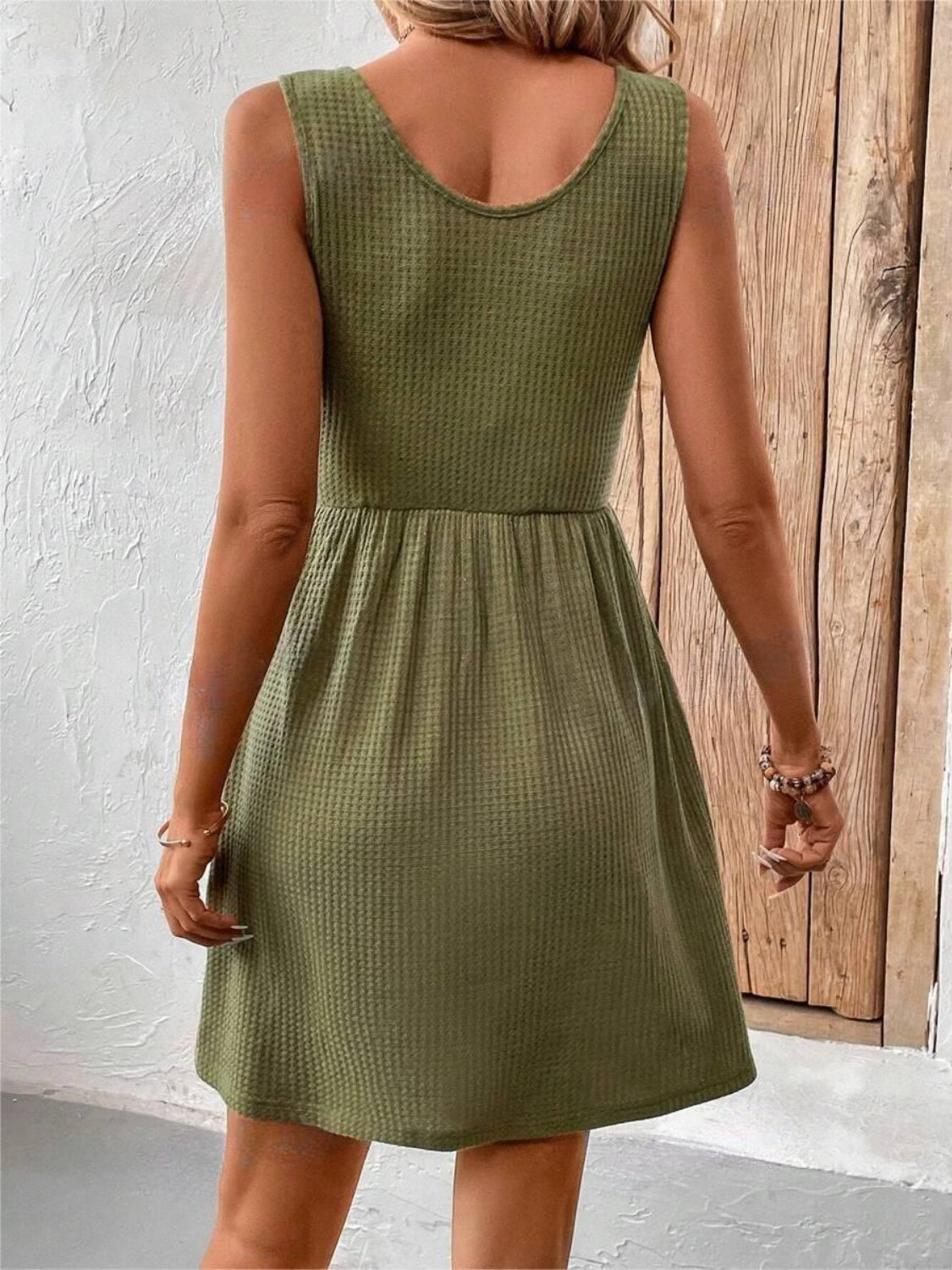 Scoop Neck Wide Strap Mini Tank Dress   