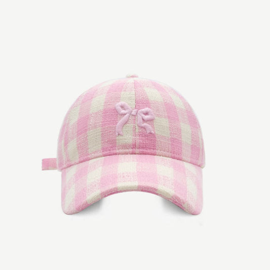 Bow Graphic Cotton Baseball Hat Blush Pink One Size 