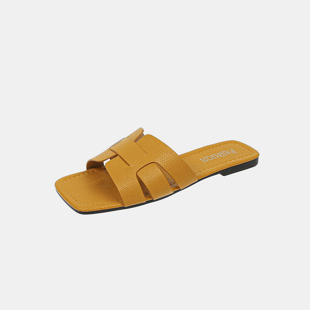 STUNNLY  Open Toe PU Leather Sandals Honey 35(US4) 