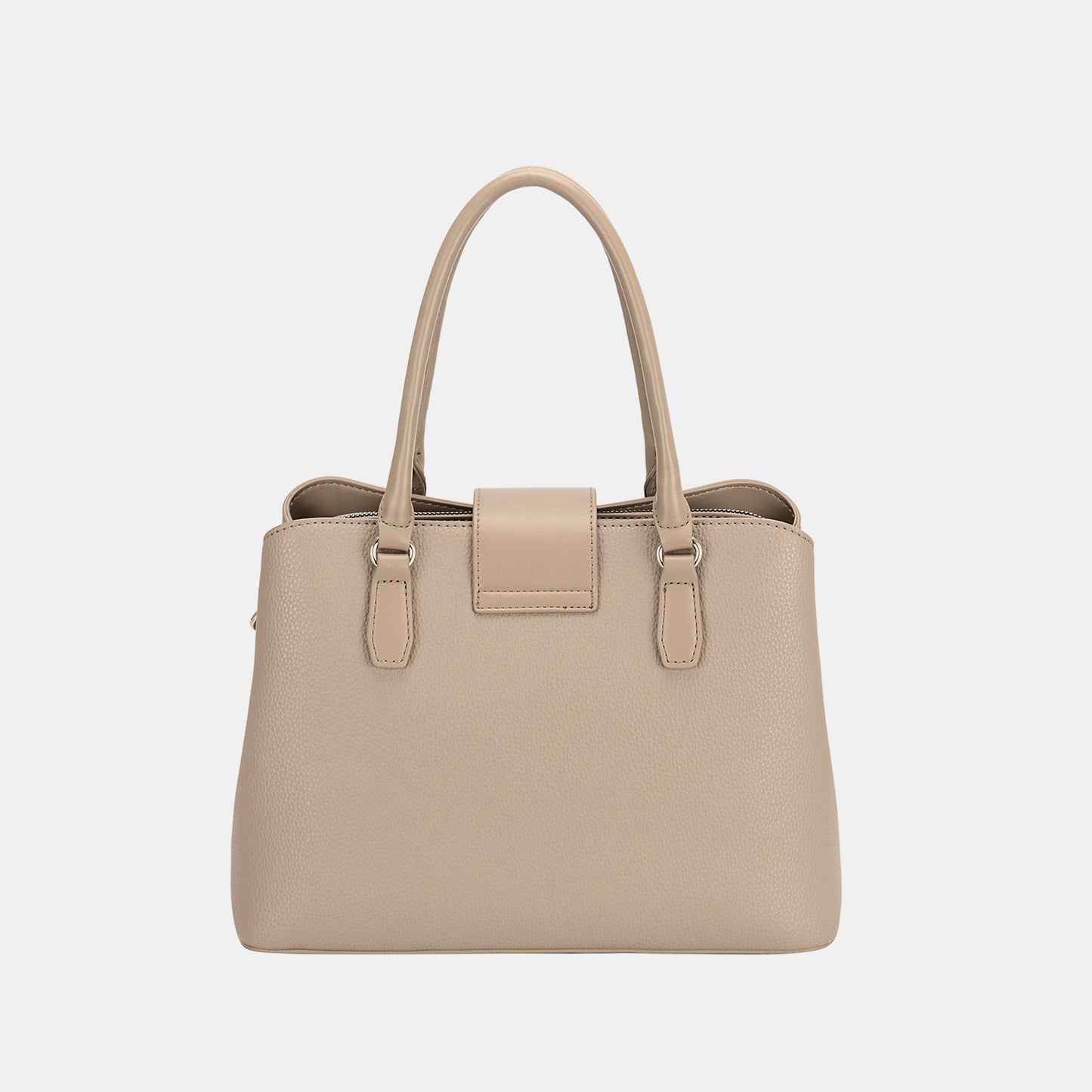 STUNNLY  David Jones PU Leather Twist-Lock Tote Bag   