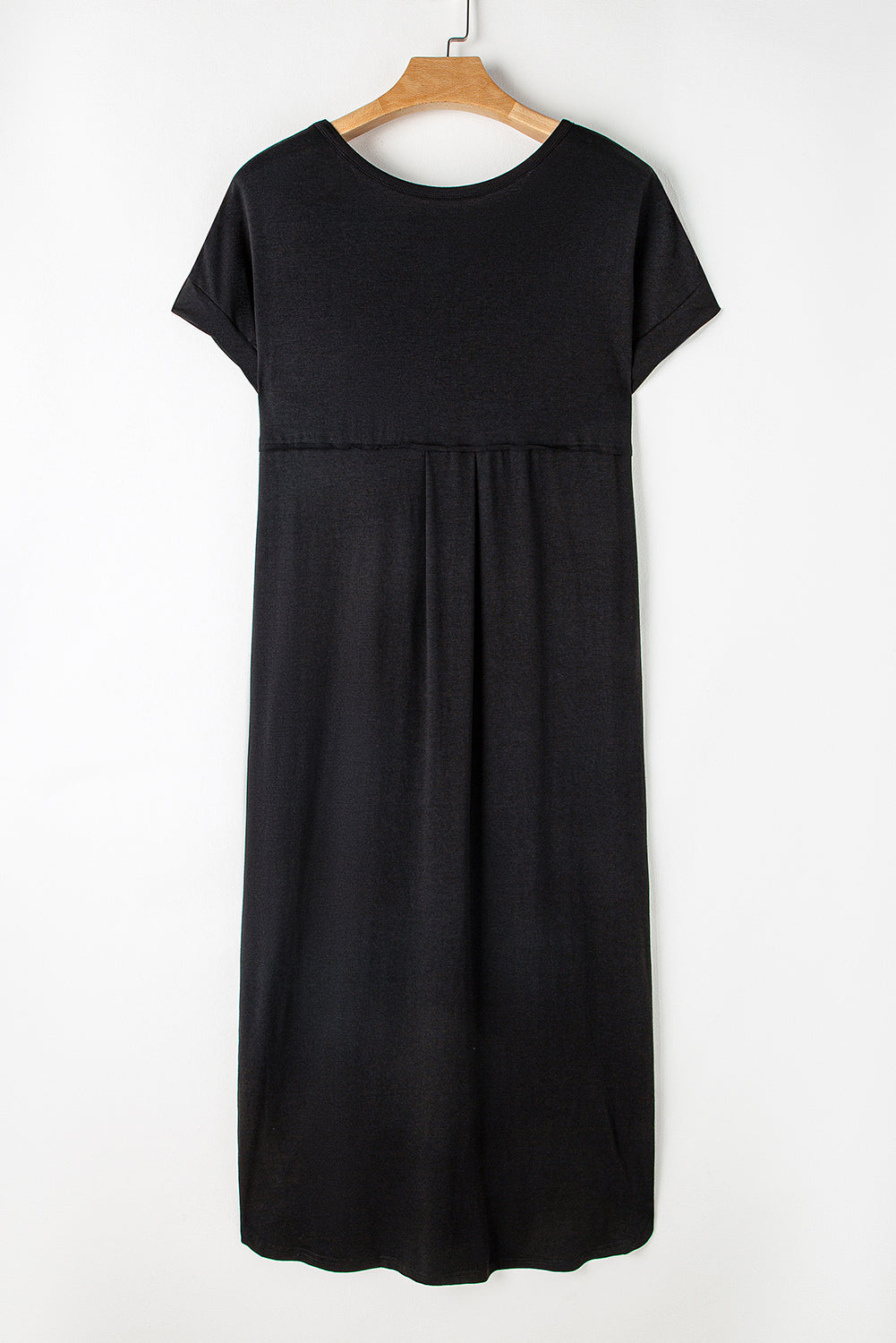 Slit Round Neck Short Sleeve Maxi Dress   