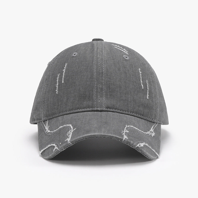 STUNNLY  Raw Hem Adjustable Cap Charcoal One Size 