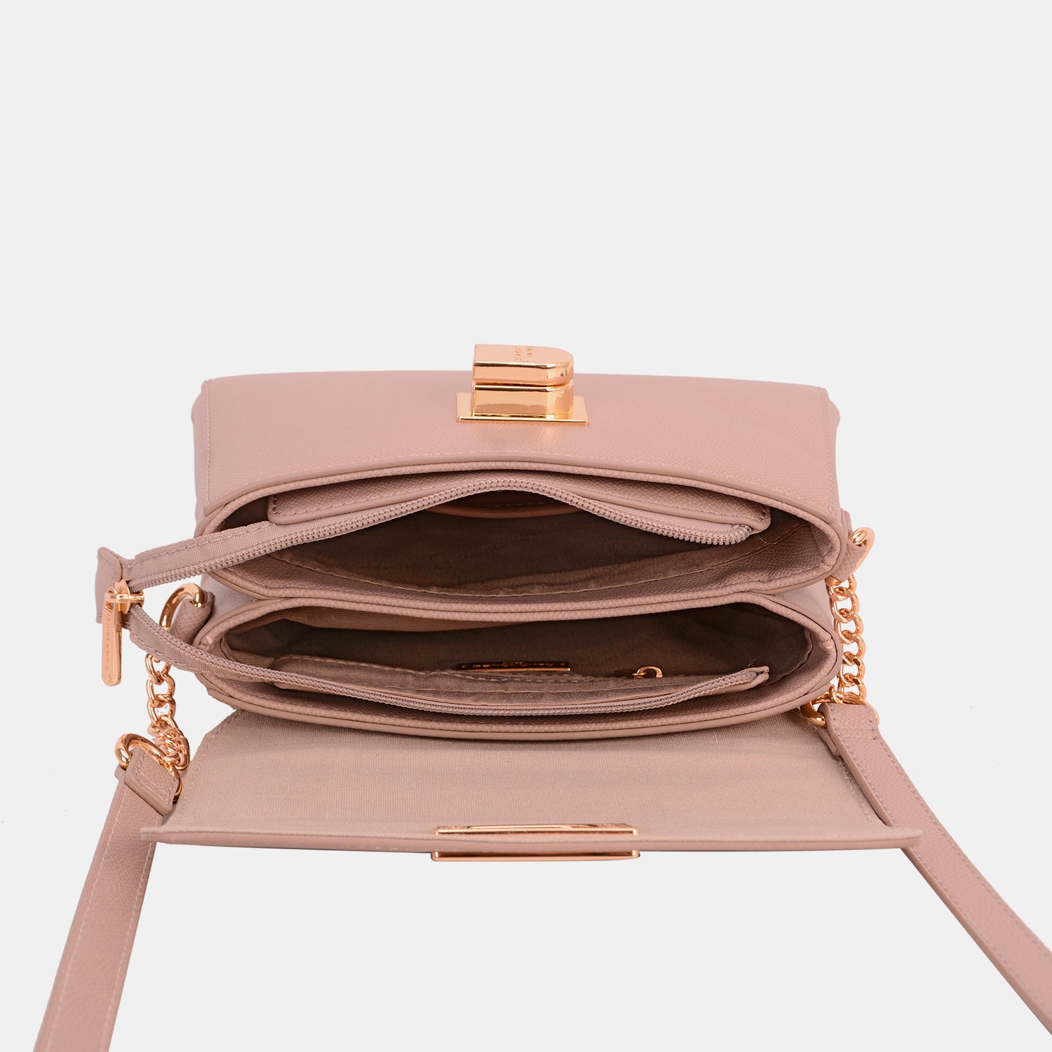 STUNNLY  David Jones PU Leather Crossbody Bag   