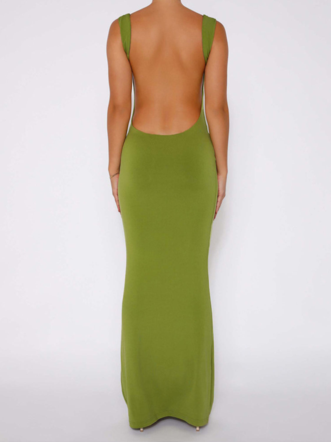 Backless Wide Strap Maxi Dress   