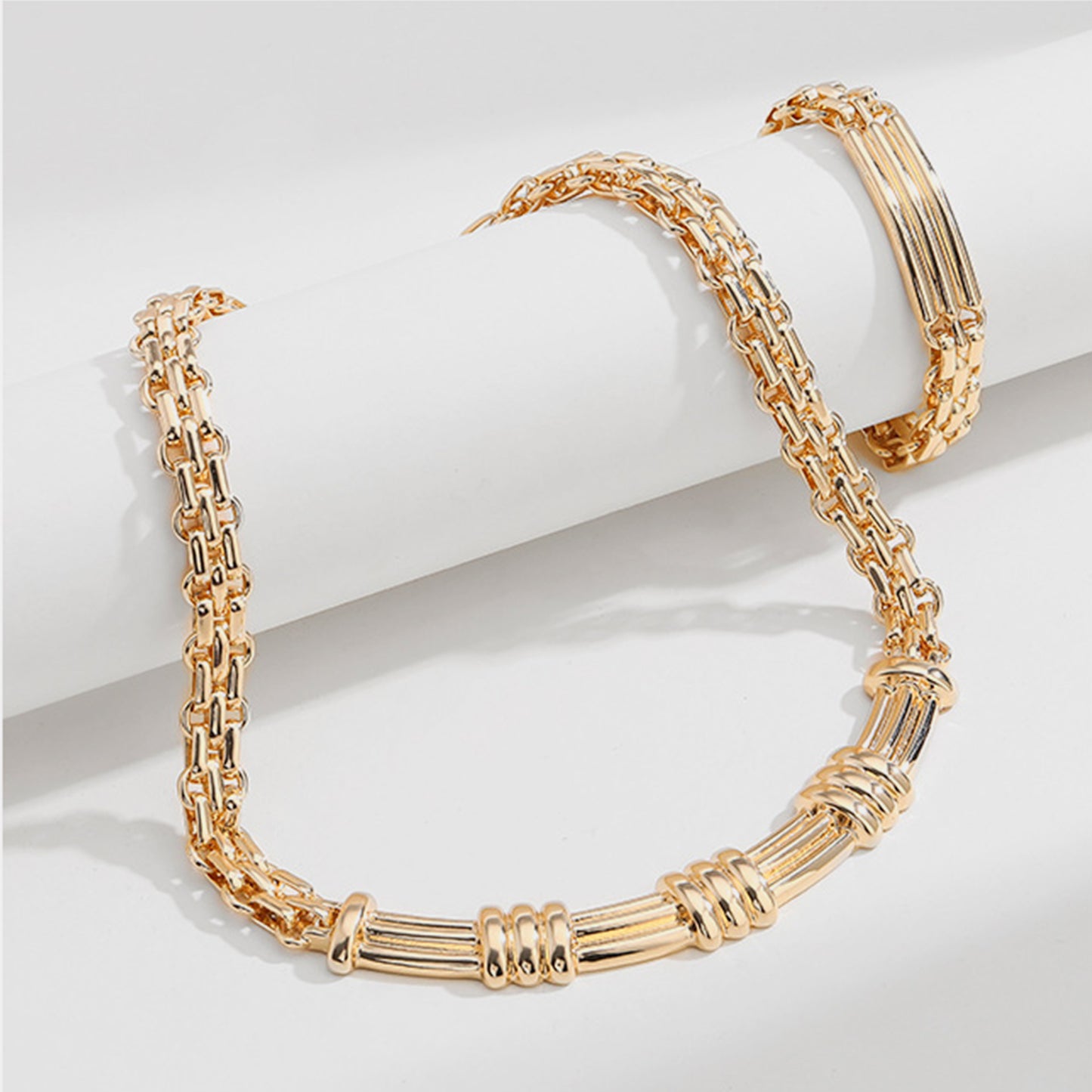 STUNNLY  Gold-Plated Alloy Chain Bracelet   