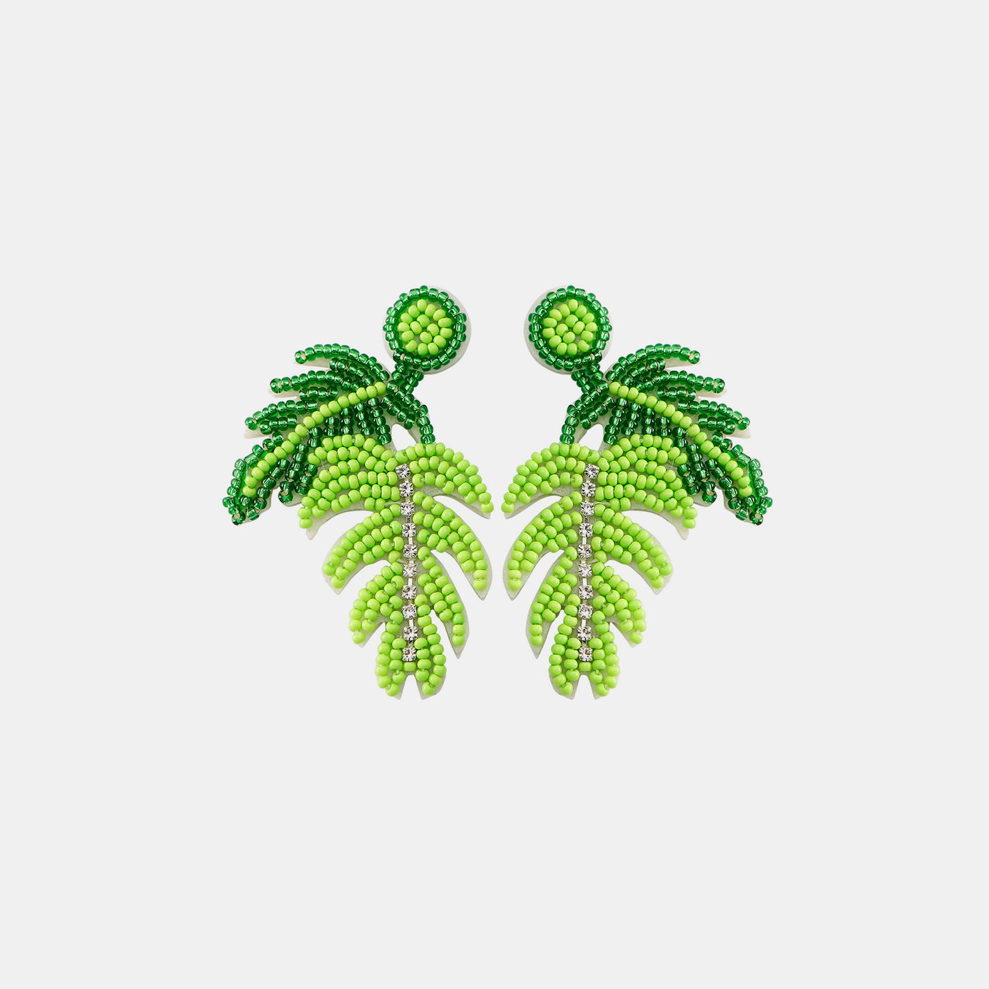 STUNNLY  Rice Bead Leaf Earrings   