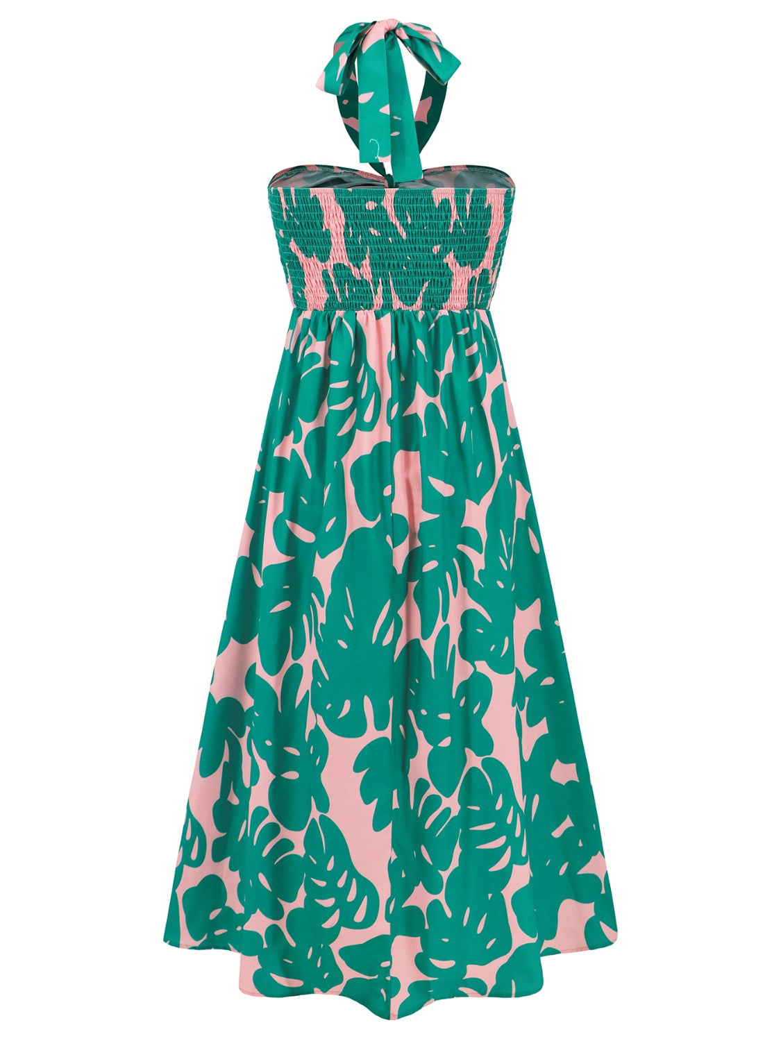 Printed Halter Neck Midi Cami Dress   