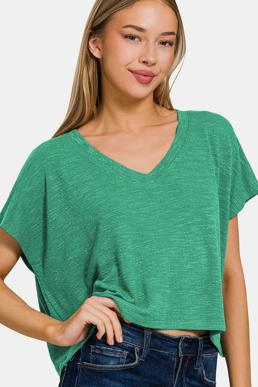 Zenana V-Neck Short Sleeve T-Shirt   