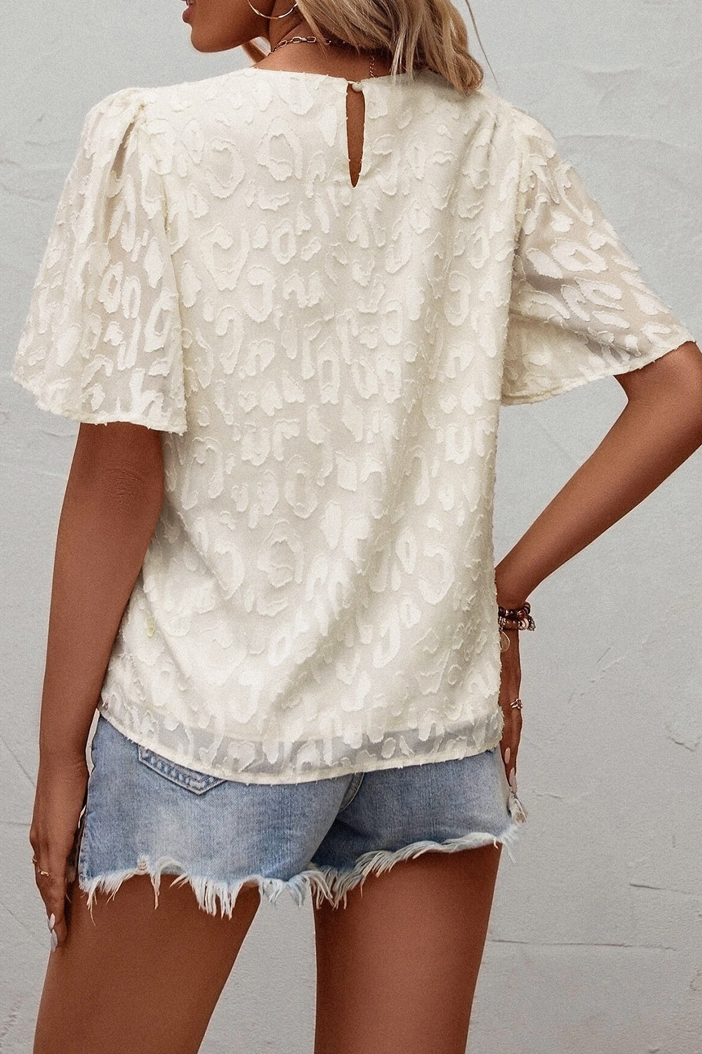 Round Neck Half Sleeve Blouse   