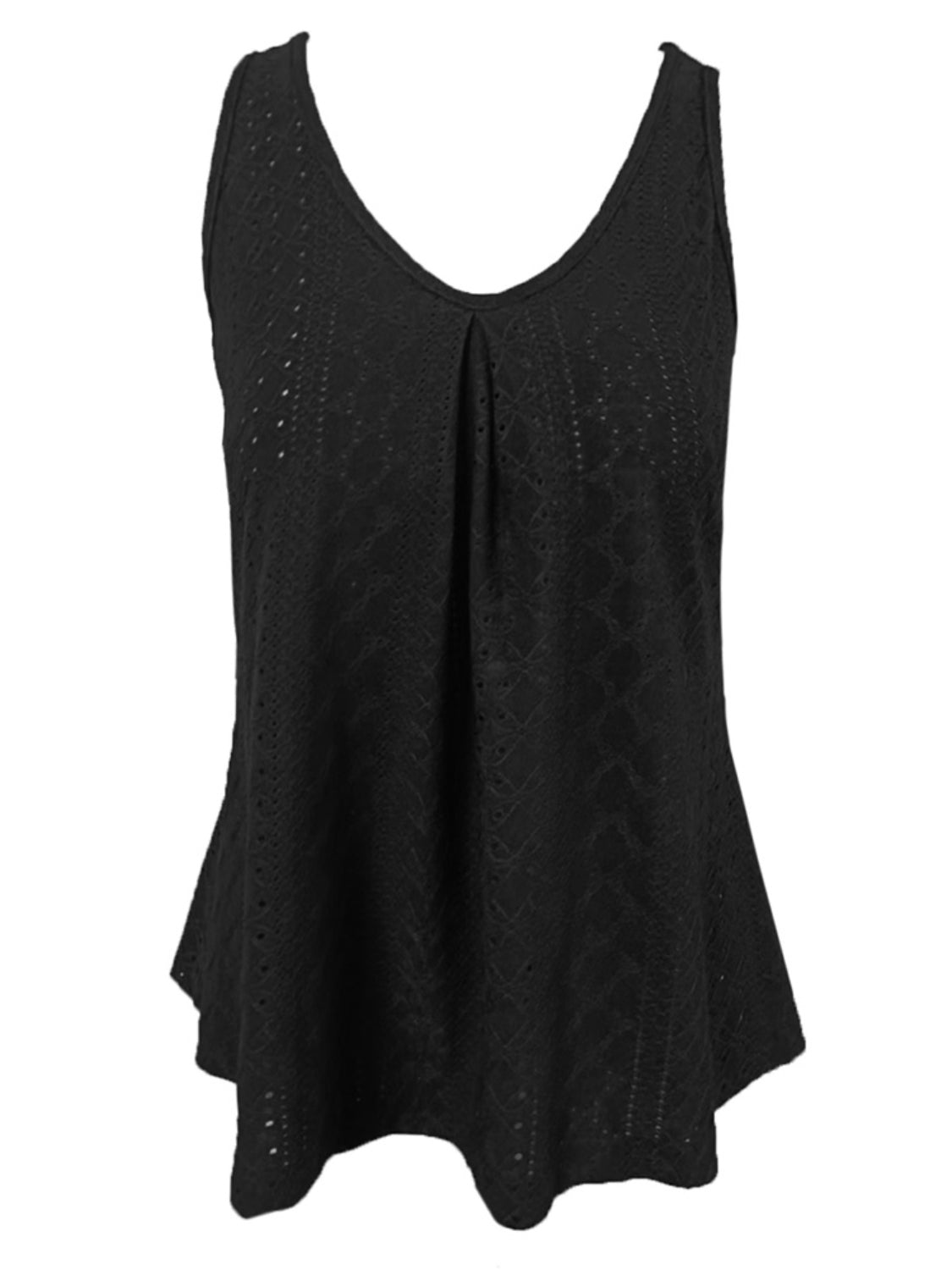 Eyelet Scoop Neck Tank   