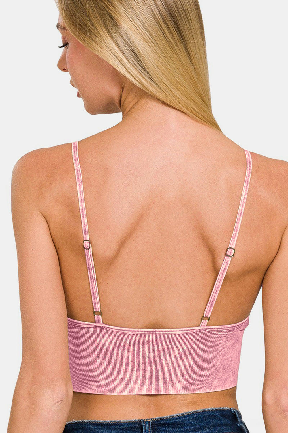 STUNNLY  Zenana Washed Ribbed Bra Padded Cami   