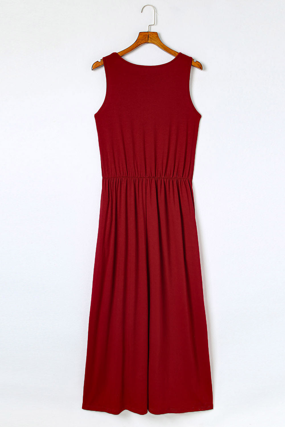 Slit Round Neck Sleeveless Dress   