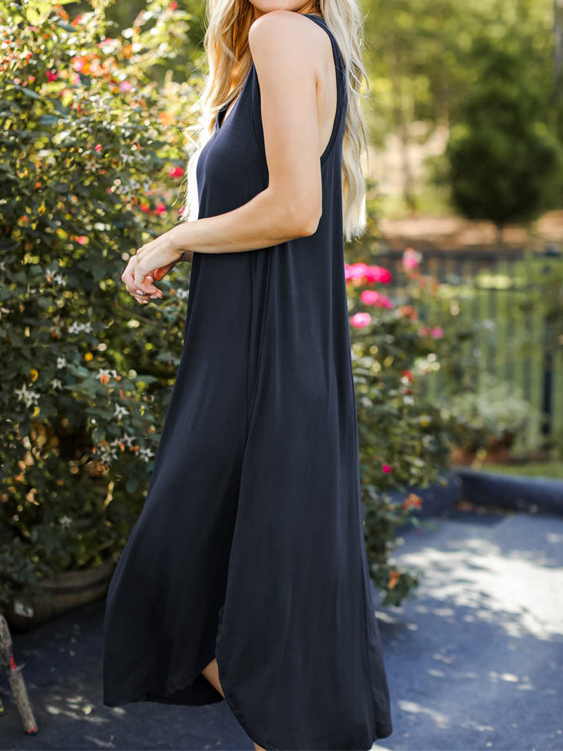 STUNNLY  Full Size V-Neck Midi Tank Dress   