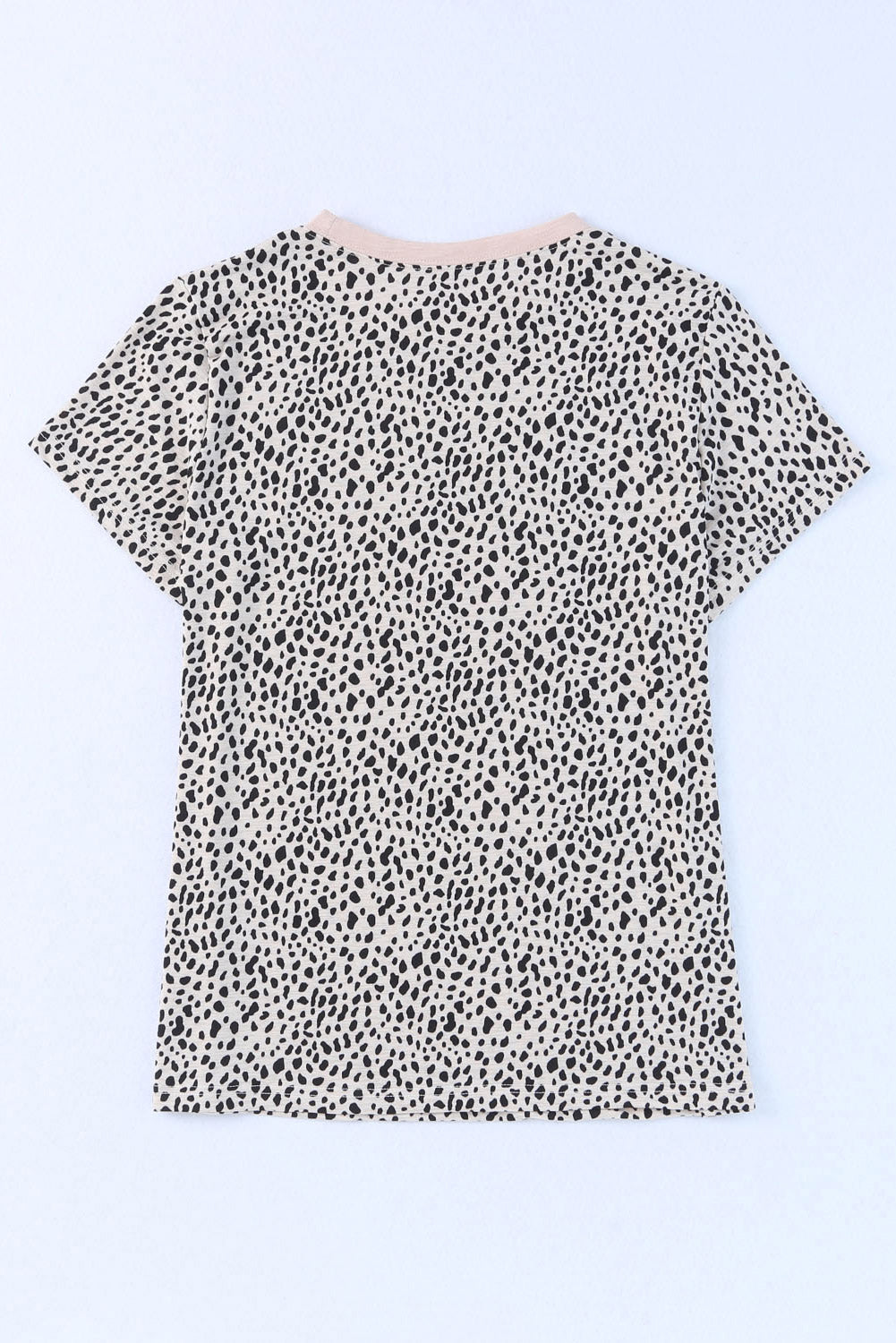 STUNNLY  MAMA Animal Print Round Neck Short Sleeve T-Shirt   