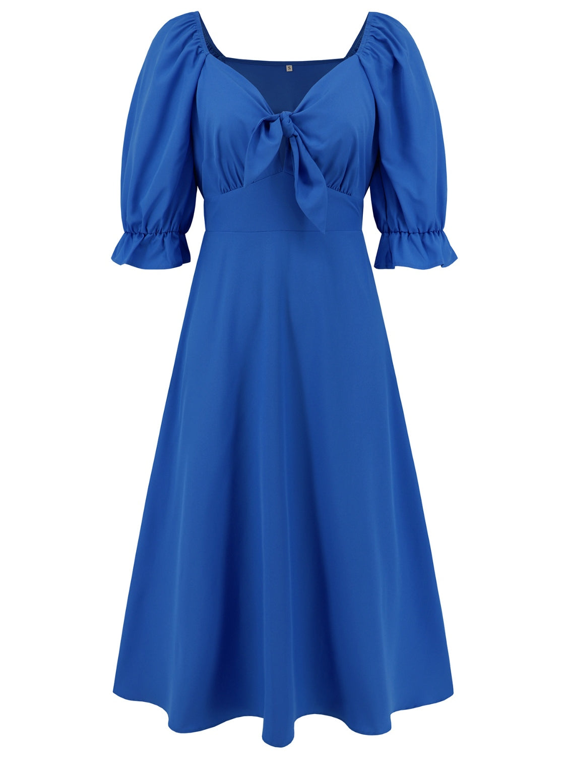 Sweetheart Neck Flounce Sleeve Midi Dress   