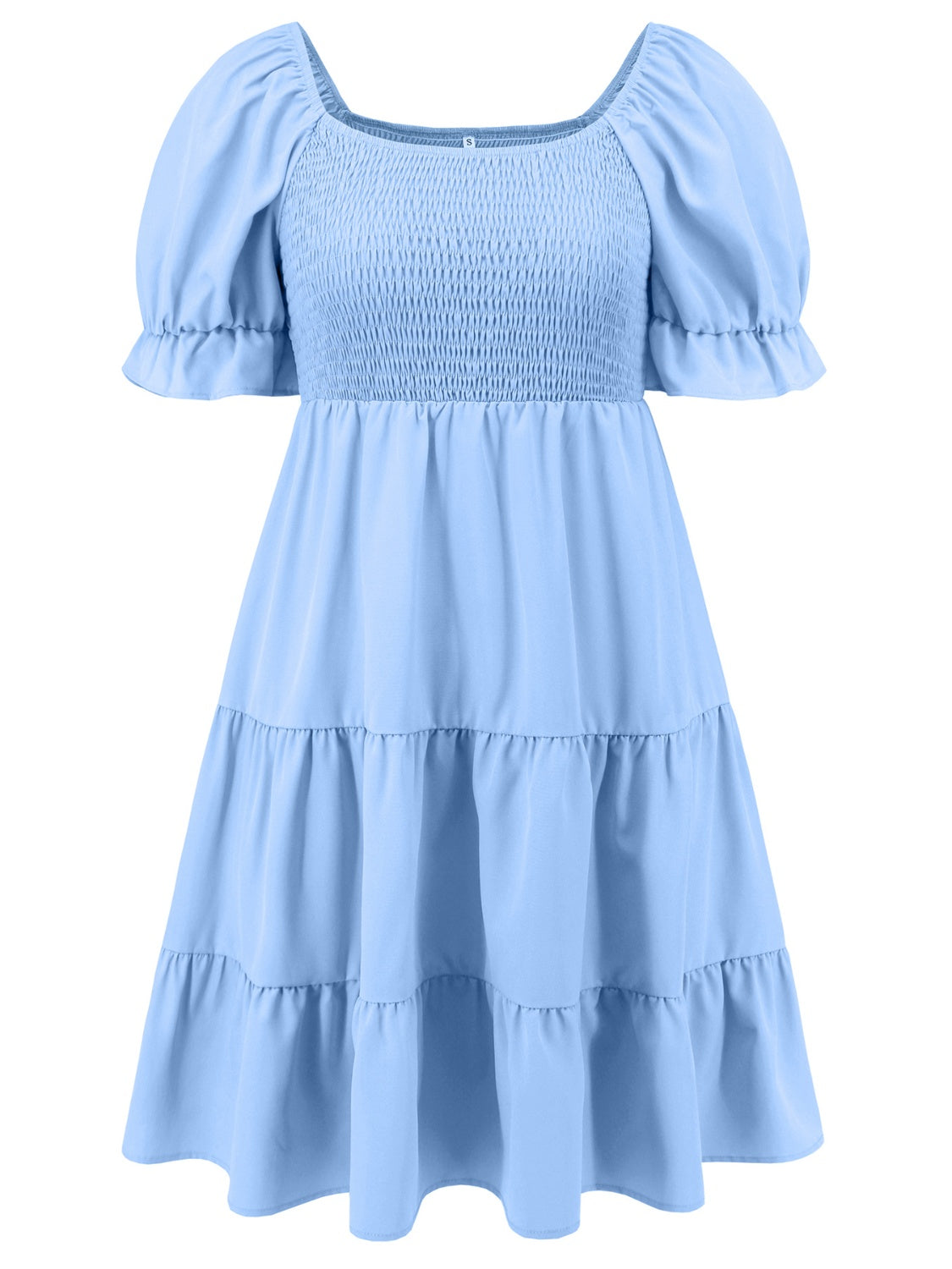 Smocked Flounce Sleeve Mini Dress   