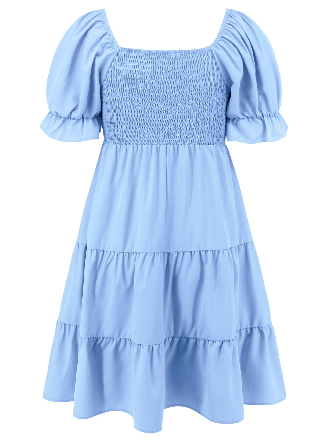 Smocked Flounce Sleeve Mini Dress   