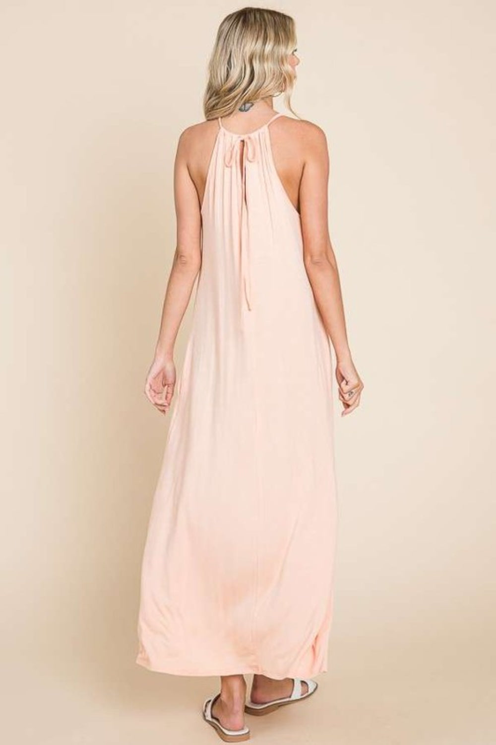 Culture Code Full Size Tie Back Maxi Cami Dress   