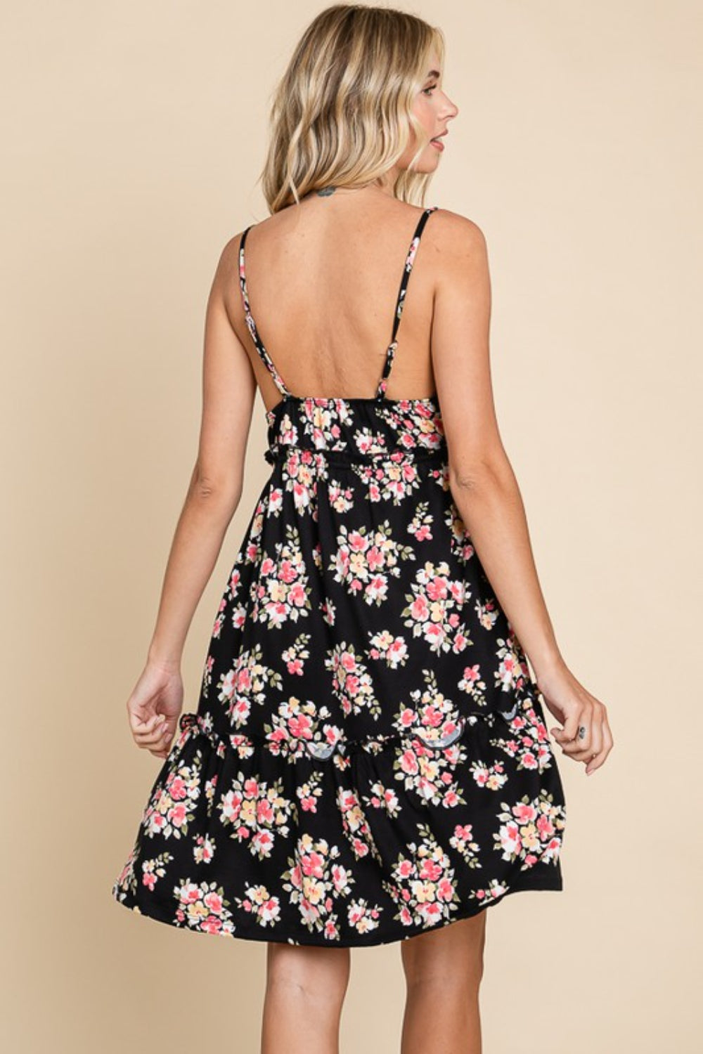 Culture Code Full Size Floral Frill Cami Dress   