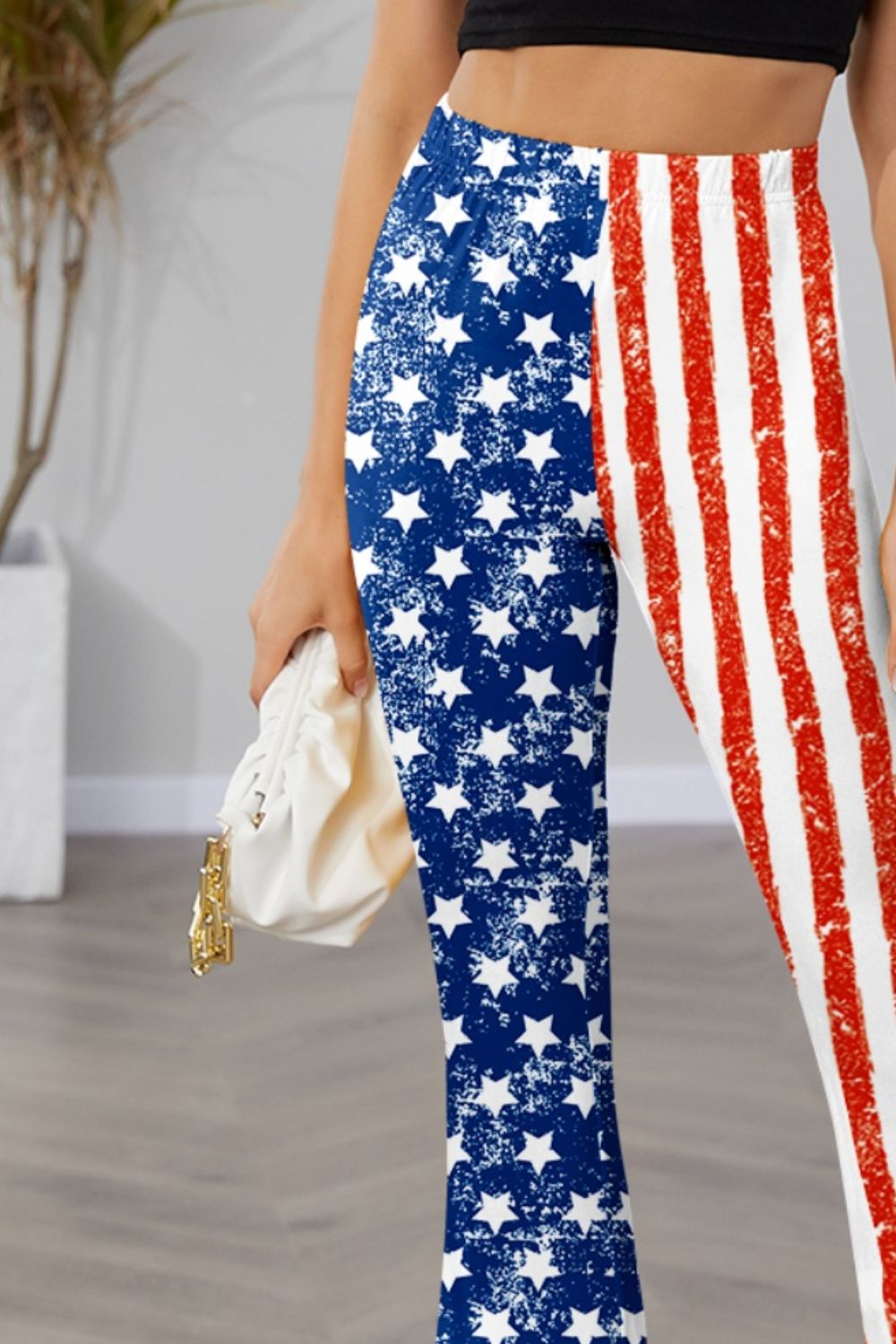 STUNNLY  Star & Stripes High Waist Bootcut Pants   