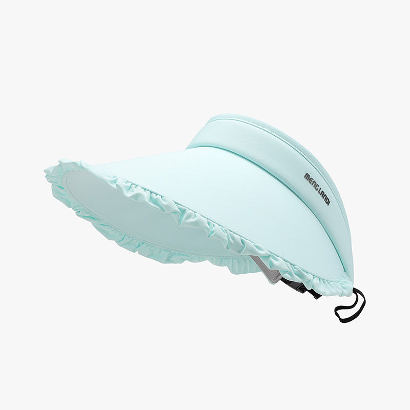 Frill Adjustable Ice Silk Sun Hat Pastel  Blue One Size 