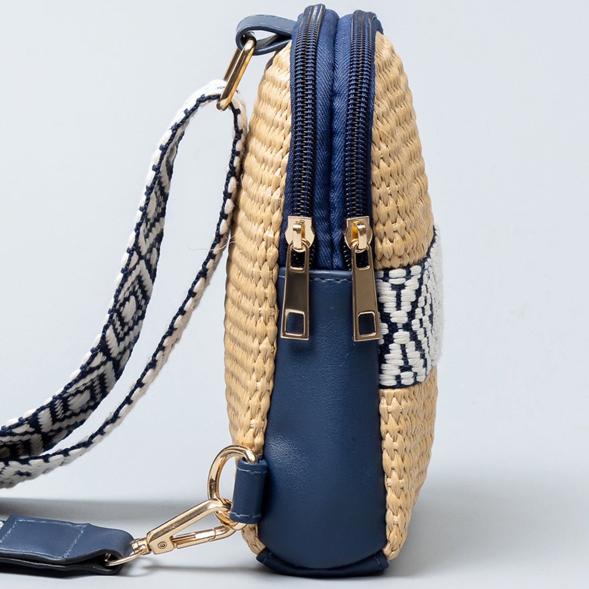 Straw Braided Crossbody Bag   