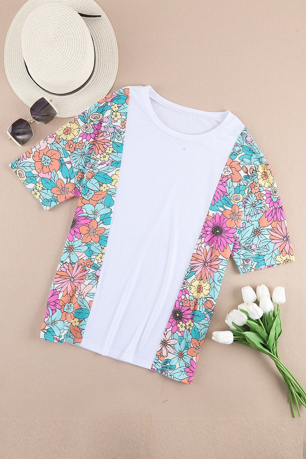 STUNNLY  Printed Round Neck Half Sleeve T-Shirt   