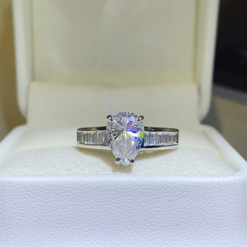 STUNNLY  3 Carat Moissanite 925 Sterling Silver Ring   