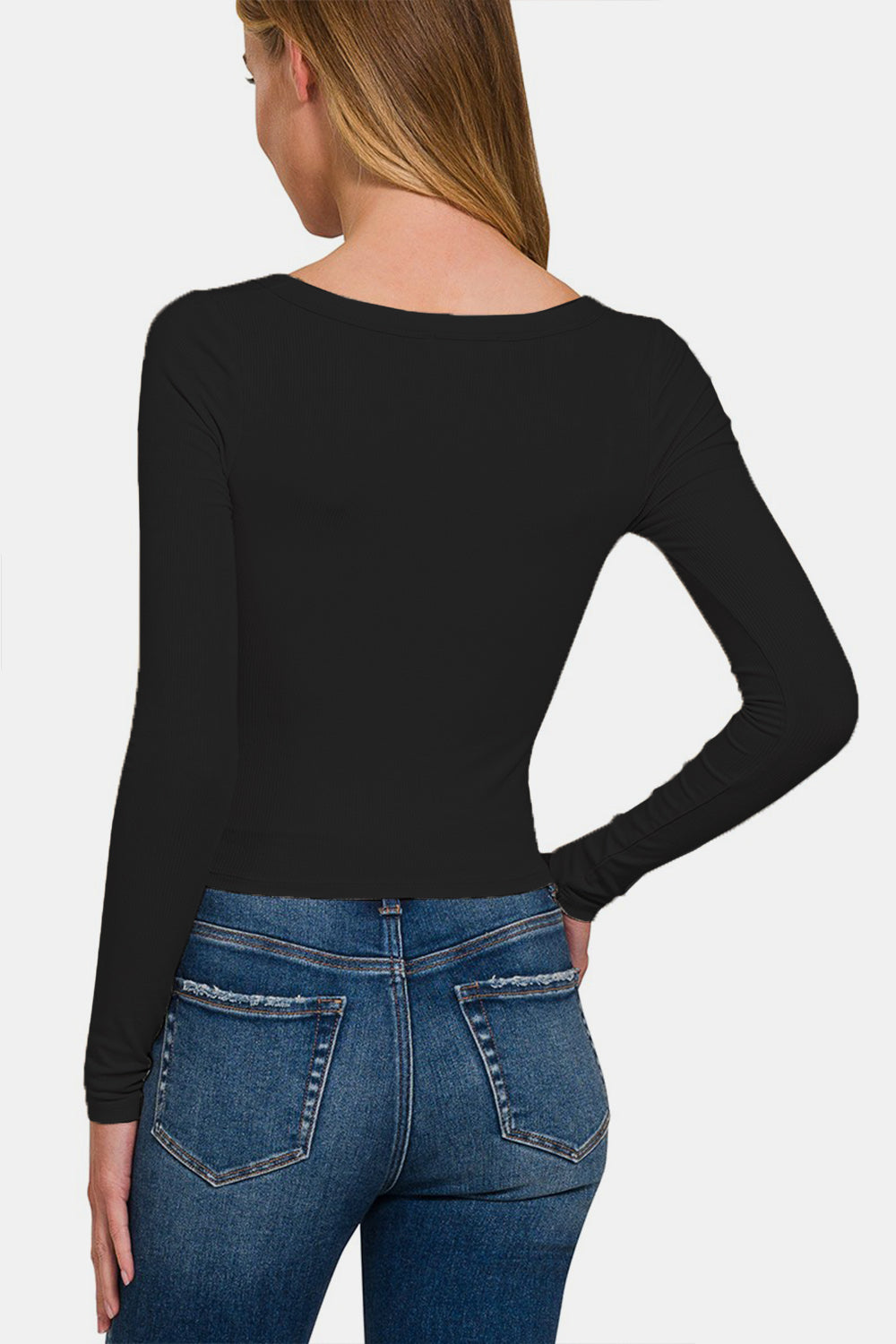 Zenana Scoop Neck Long Sleeve T-Shirt   