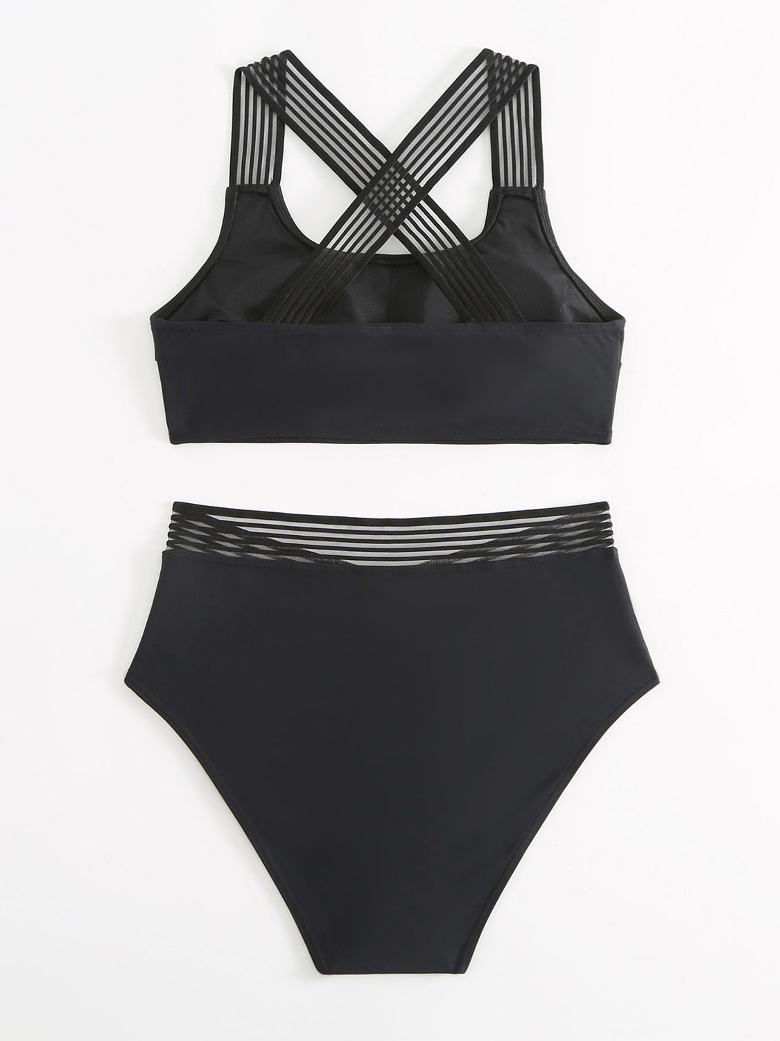 Crisscross Wide Strap Two-Piece Swim Set   