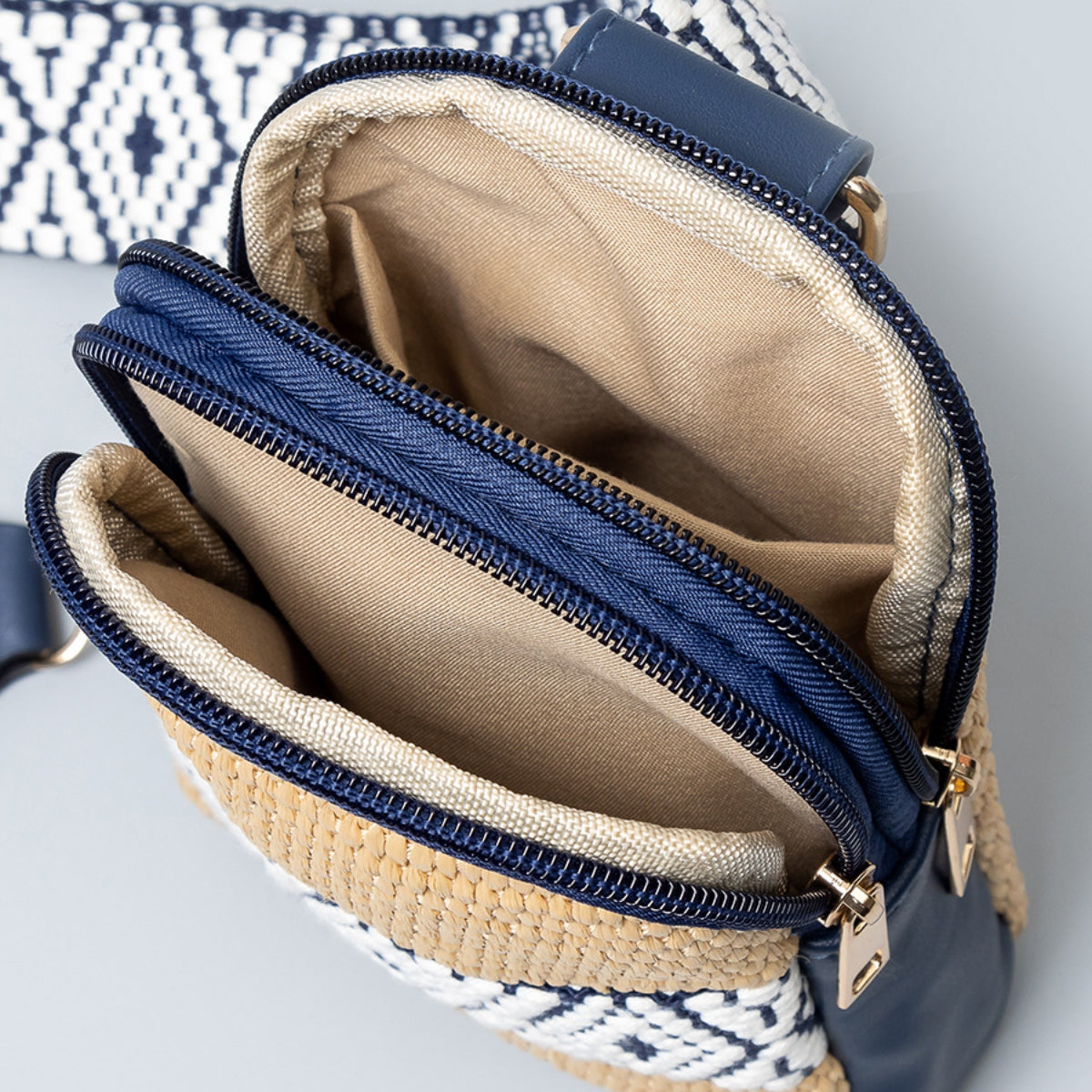 Straw Braided Crossbody Bag   