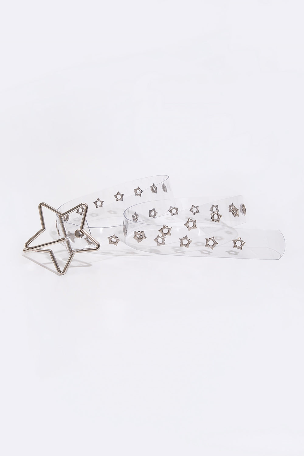 Adjustable PVC Star Shape Buckle Belt Transparent One Size 