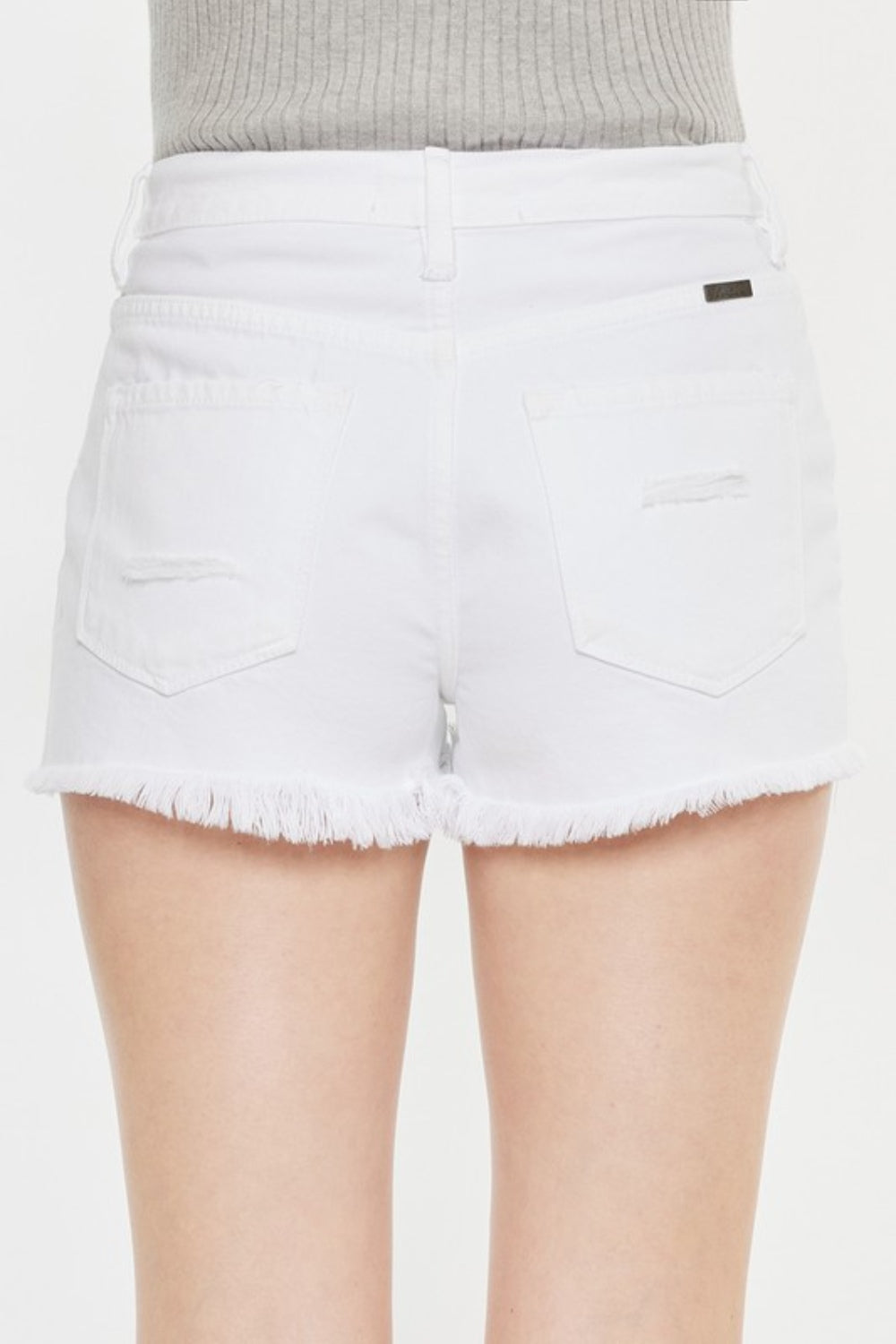 STUNNLY  Kancan Raw Hem Distressed Denim Shorts   